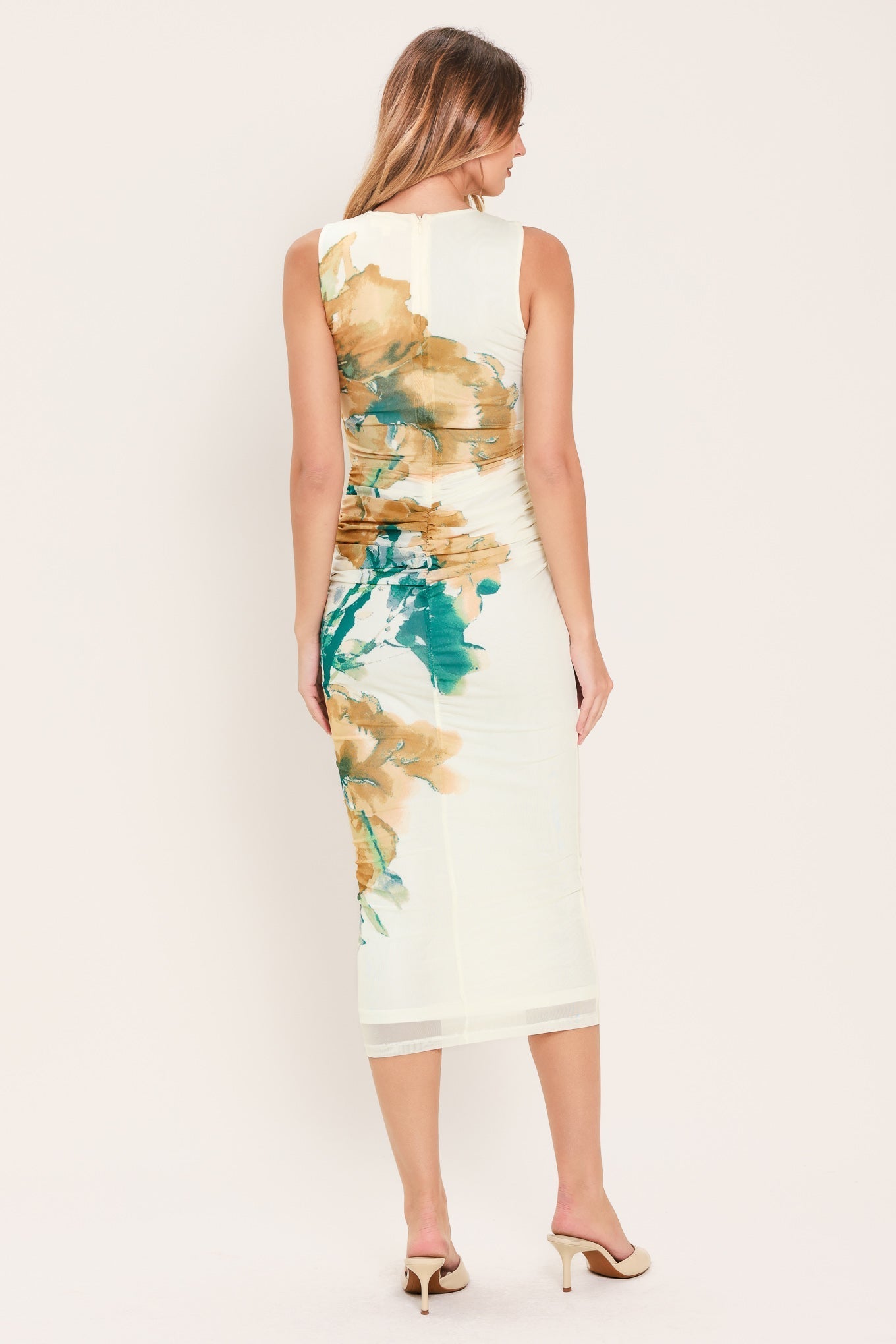 Bluebell Whisper Power Mesh Midi Dress