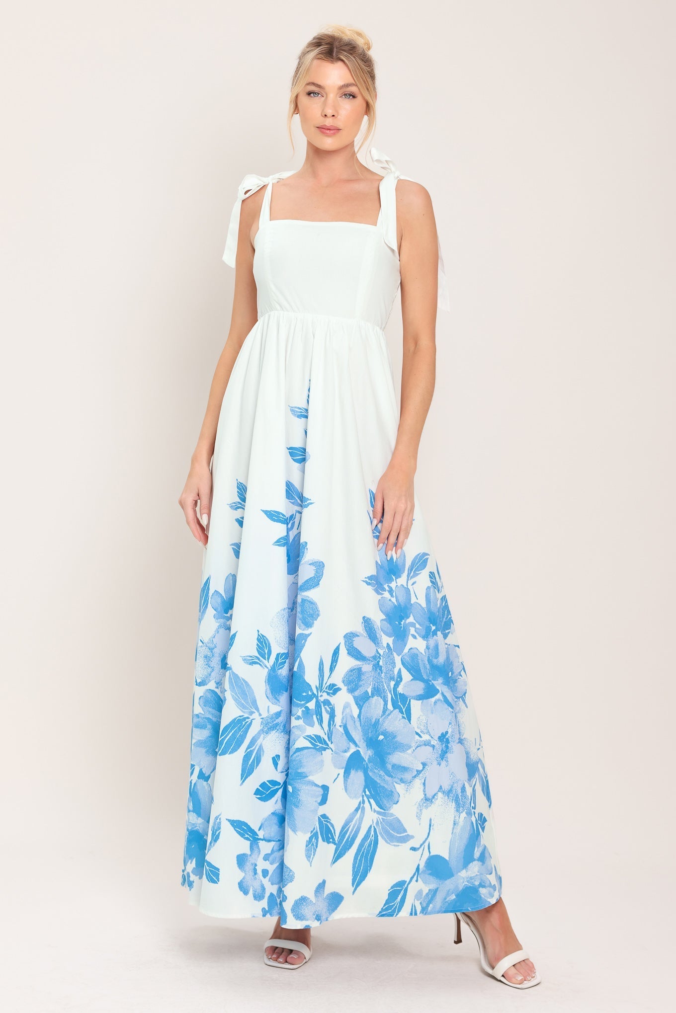 Cloud Blossom Woven Maxi Dress
