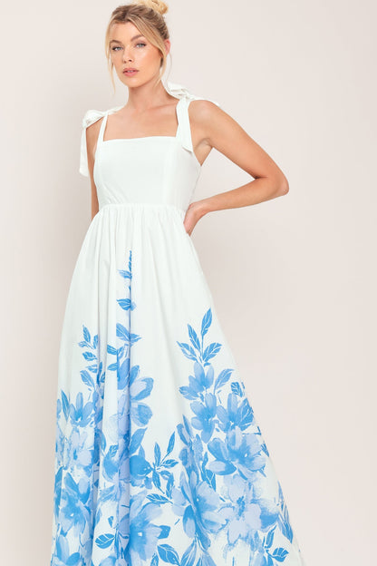 Cloud Blossom Woven Maxi Dress