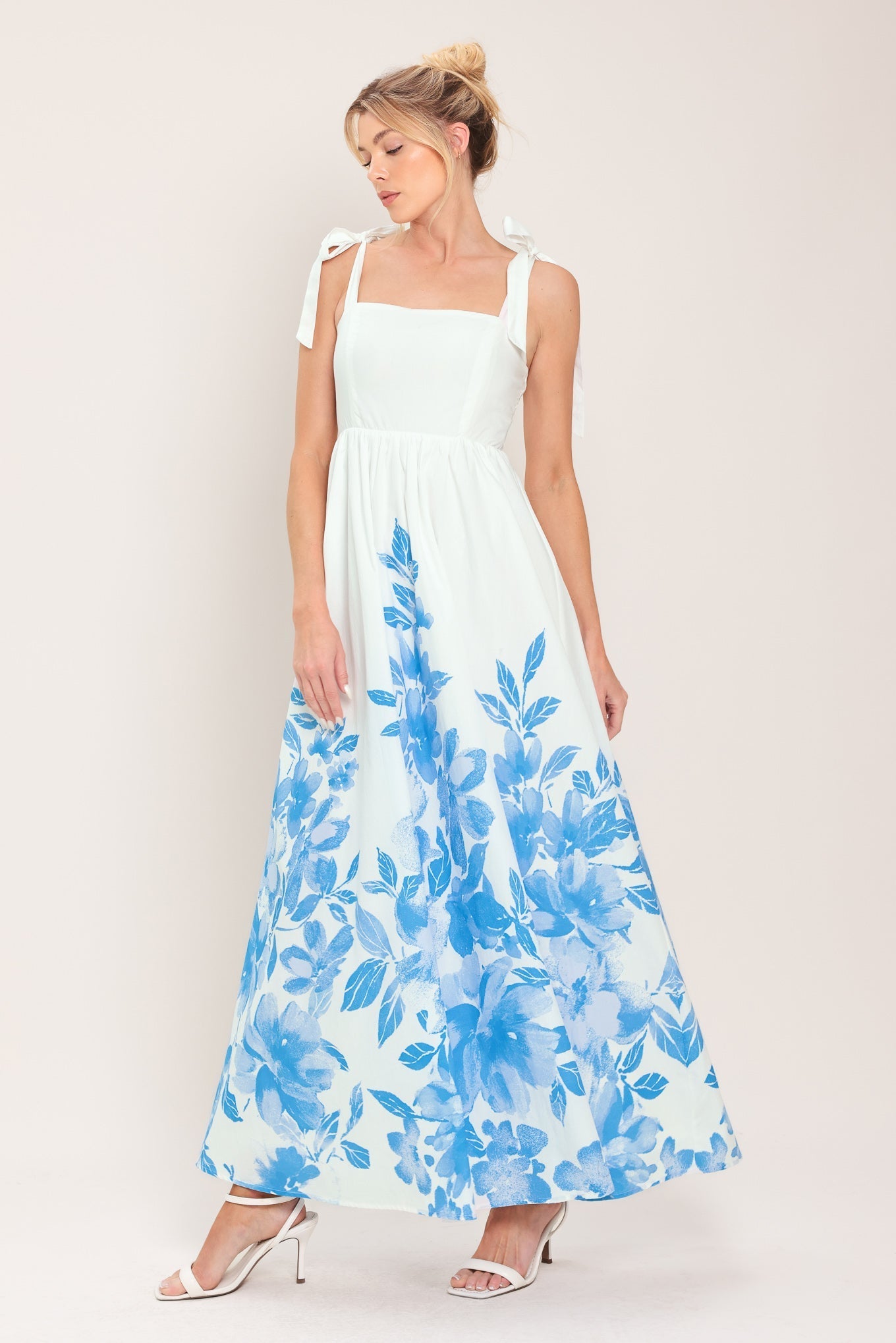 Cloud Blossom Woven Maxi Dress