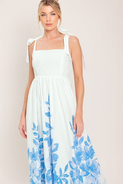 Cloud Blossom Woven Maxi Dress