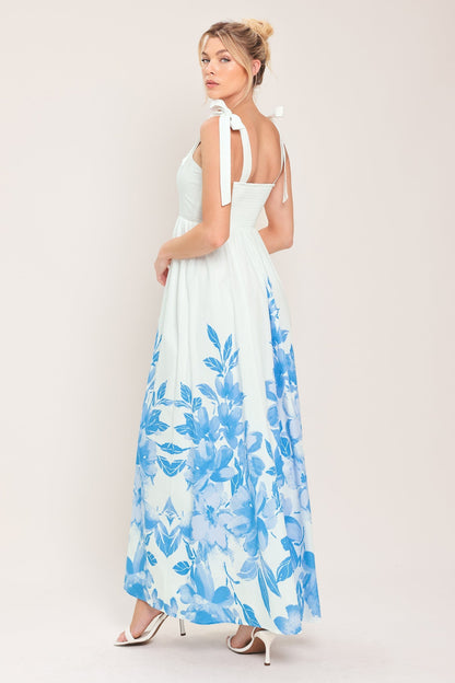 Cloud Blossom Woven Maxi Dress