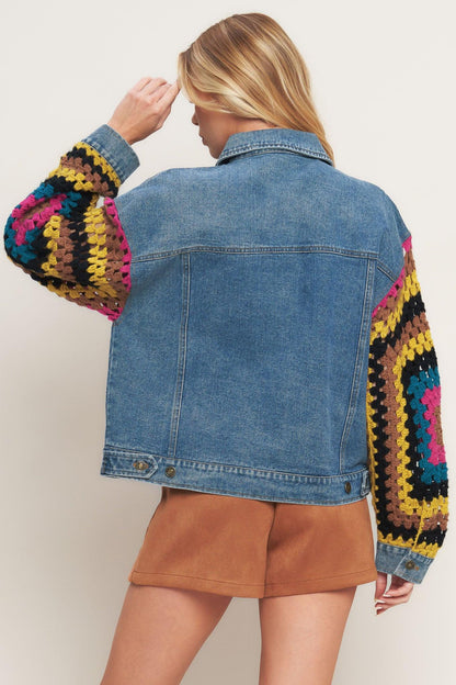 Festival Weave Washed Denim Jacket