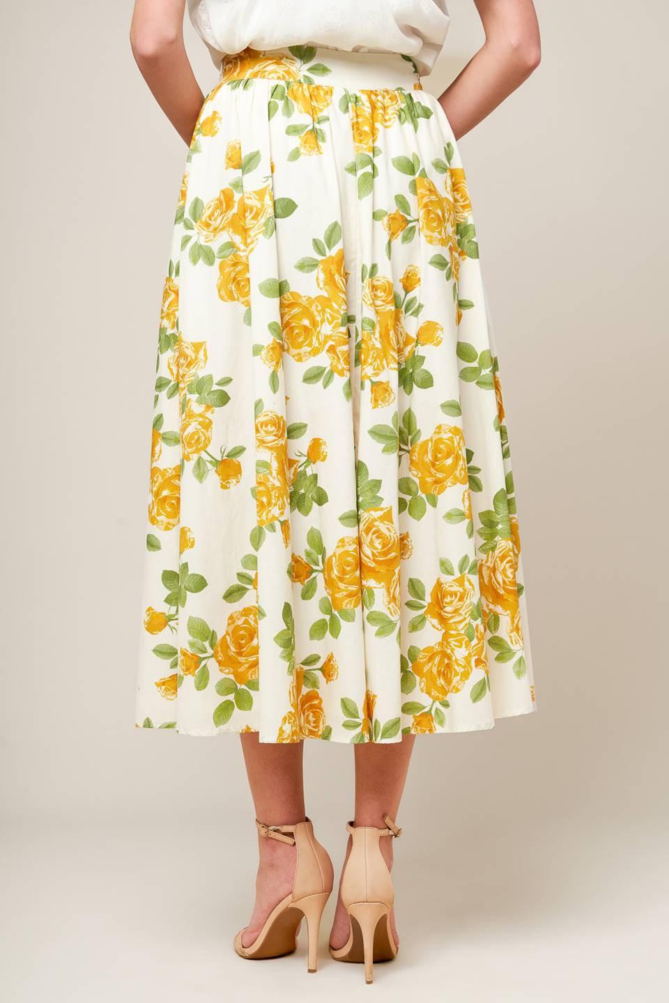 Every Sunday Cream Woven Midi Skirt