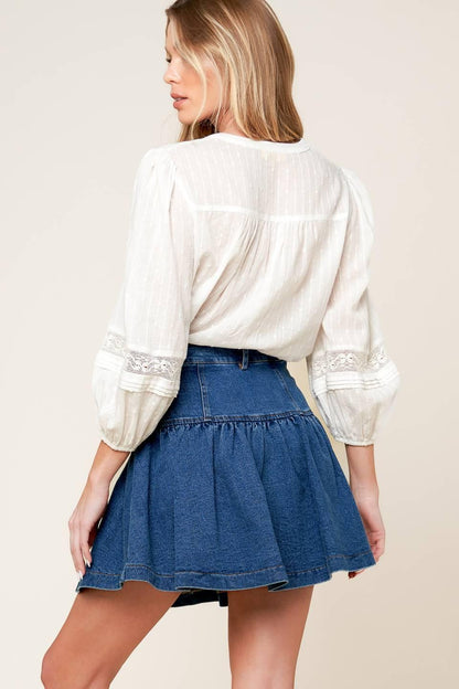 Fenicia Indigo Denim Mini Skort