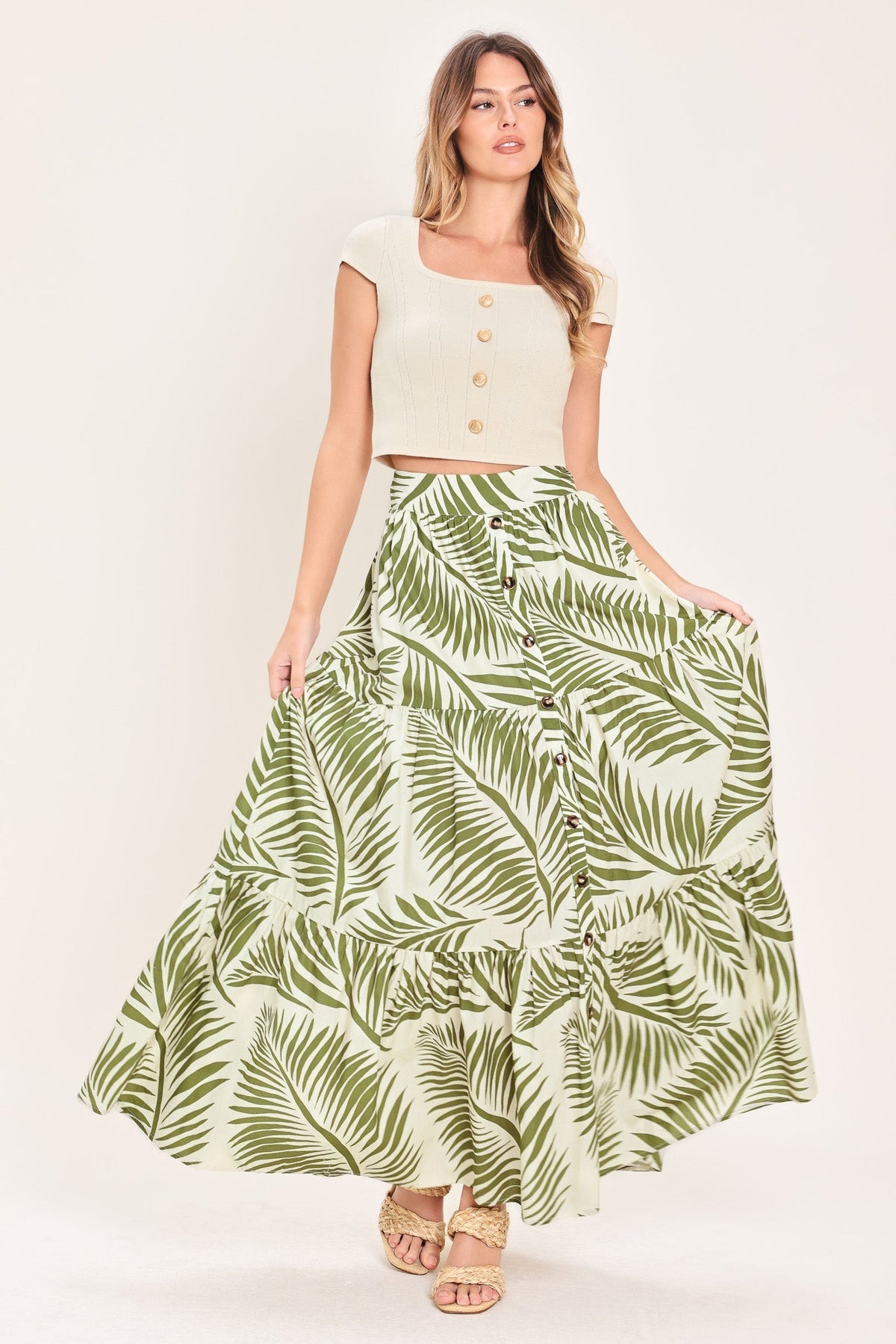 Coastal Canopy Woven Maxi Skirt
