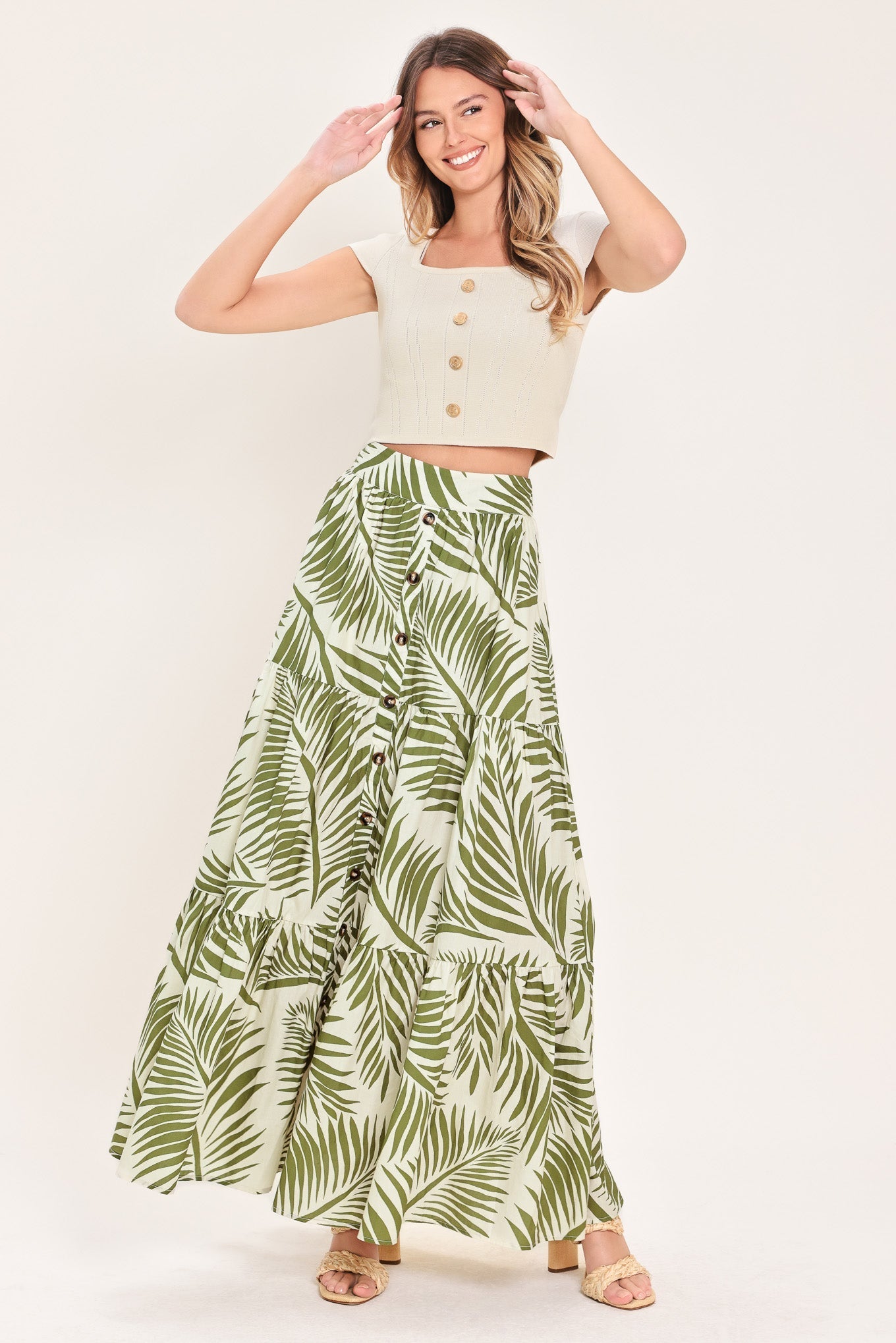 Coastal Canopy Woven Maxi Skirt