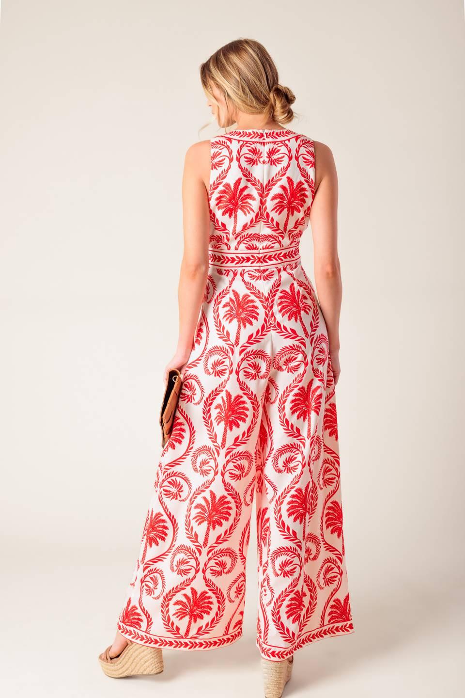 Colette Dream Red Woven Jumpsuit