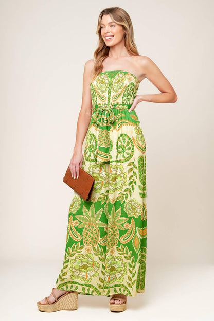 Cameron Meadow Green Woven Jumpsuit