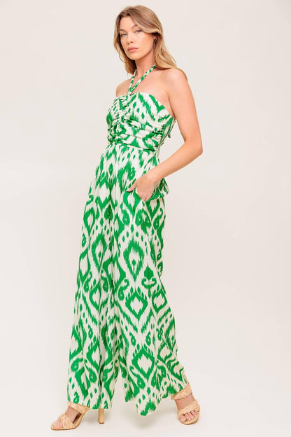 Angelic Touch Green Woven Jumpsuit