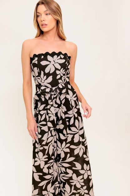 Dreamy Elegance Black Woven Jumpsuit
