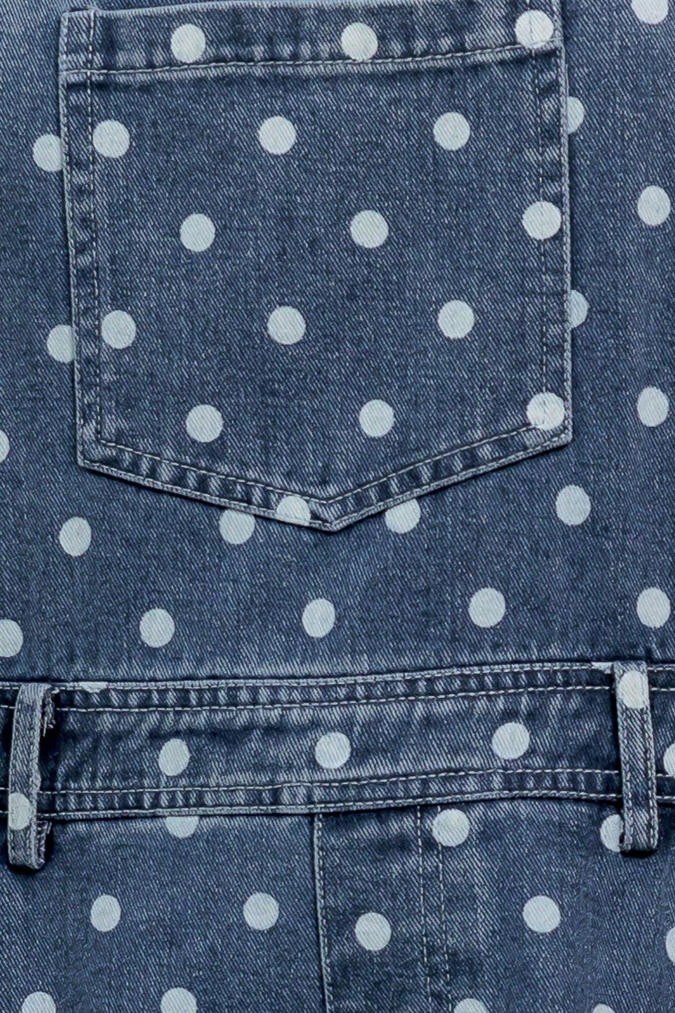 Everyday Polka Overall Denim Jumpsuit