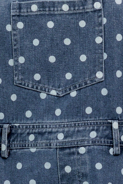 Everyday Polka Overall Denim Jumpsuit