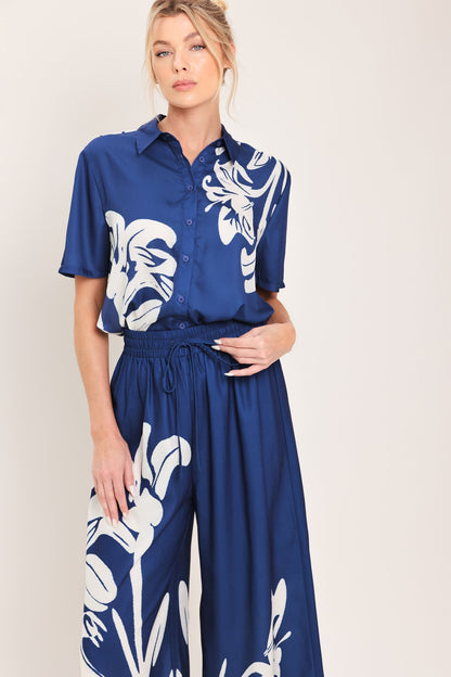 Coastal Bloom Woven Wide Pants