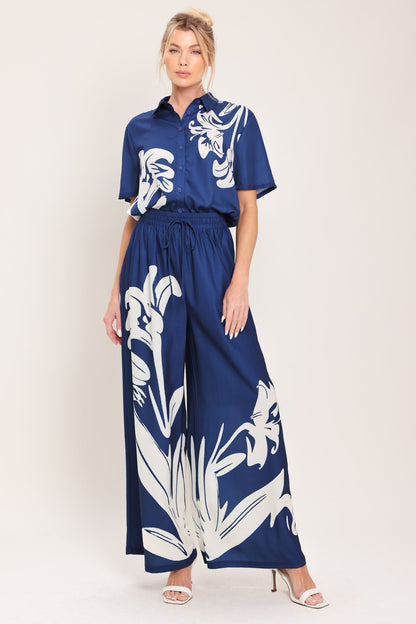 Coastal Bloom Woven Wide Pants
