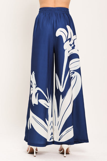 Coastal Bloom Woven Wide Pants
