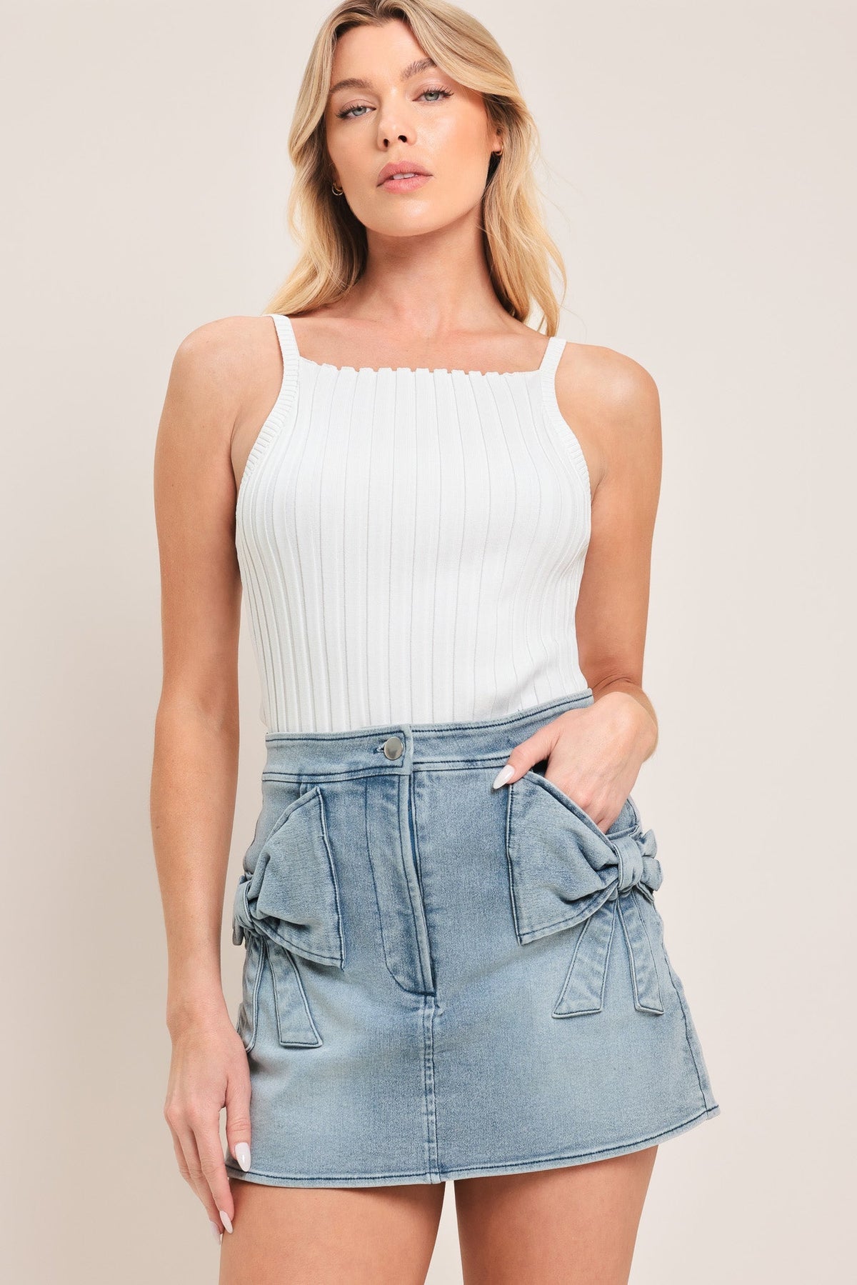 Cute Moment Denim Skort