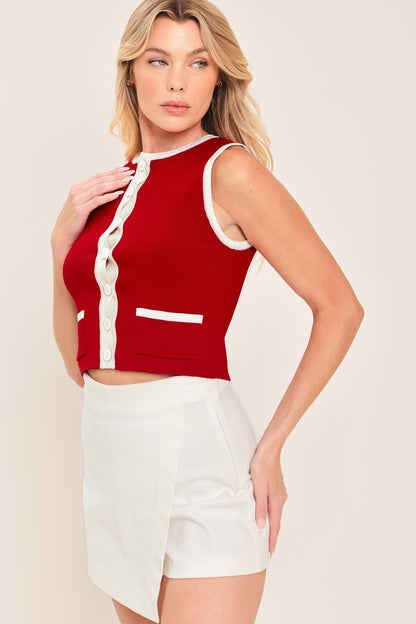 Cherry Soda Sweater Knit Top