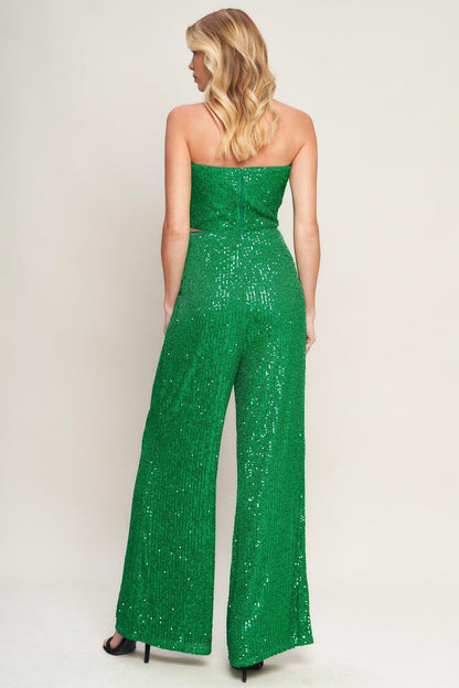 Charming Composure Sequin Top and Bottom Set