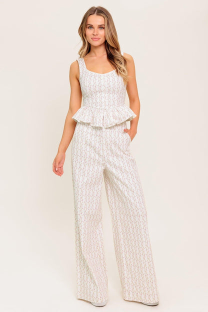 Citrus Flow Ivory Woven Top