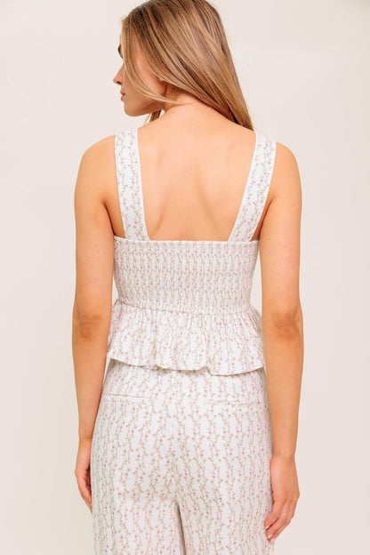 Citrus Flow Ivory Woven Top