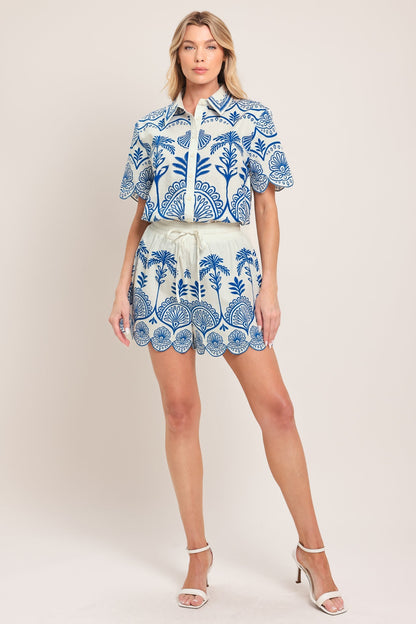 Coastline Palm Woven Top