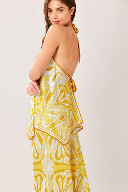 Golden Swirl Woven Hanky Top