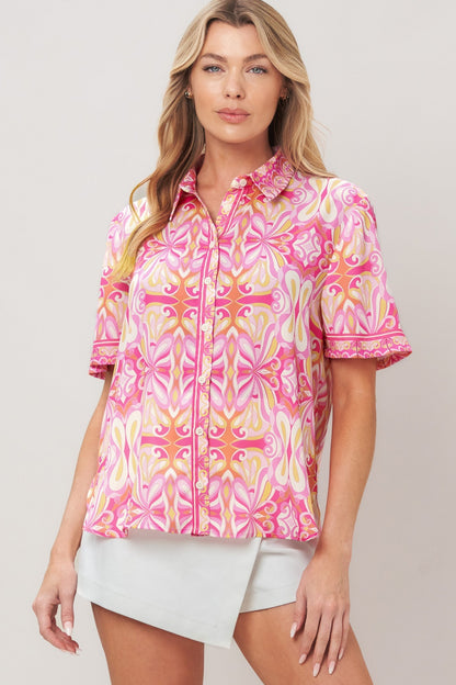 Candy Orbit Woven Top