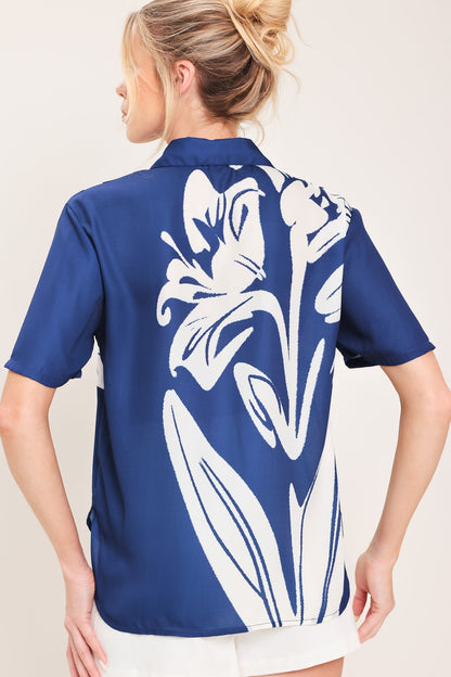 Coastal Bloom Woven Top