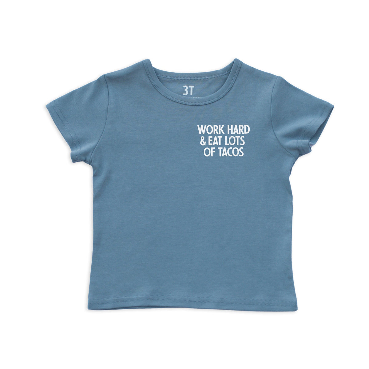 Frankie Jean Work Hard & Eat Tacos Kids Tee