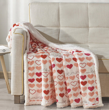 Elegant Comfort 50" x 60" Printed Sherpa Back Throw