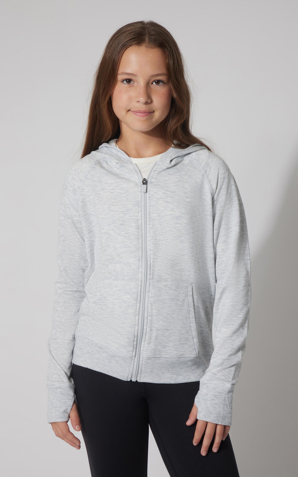 90 Degree by Reflex Girls Brushed Full Zip Hooded Jacket