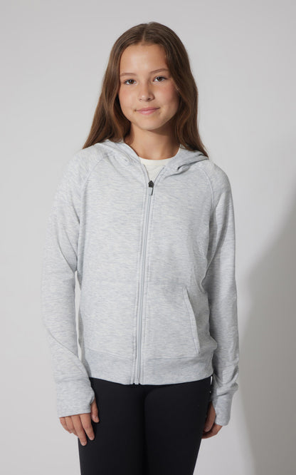 90 Degree by Reflex Girls Brushed Full Zip Hooded Jacket