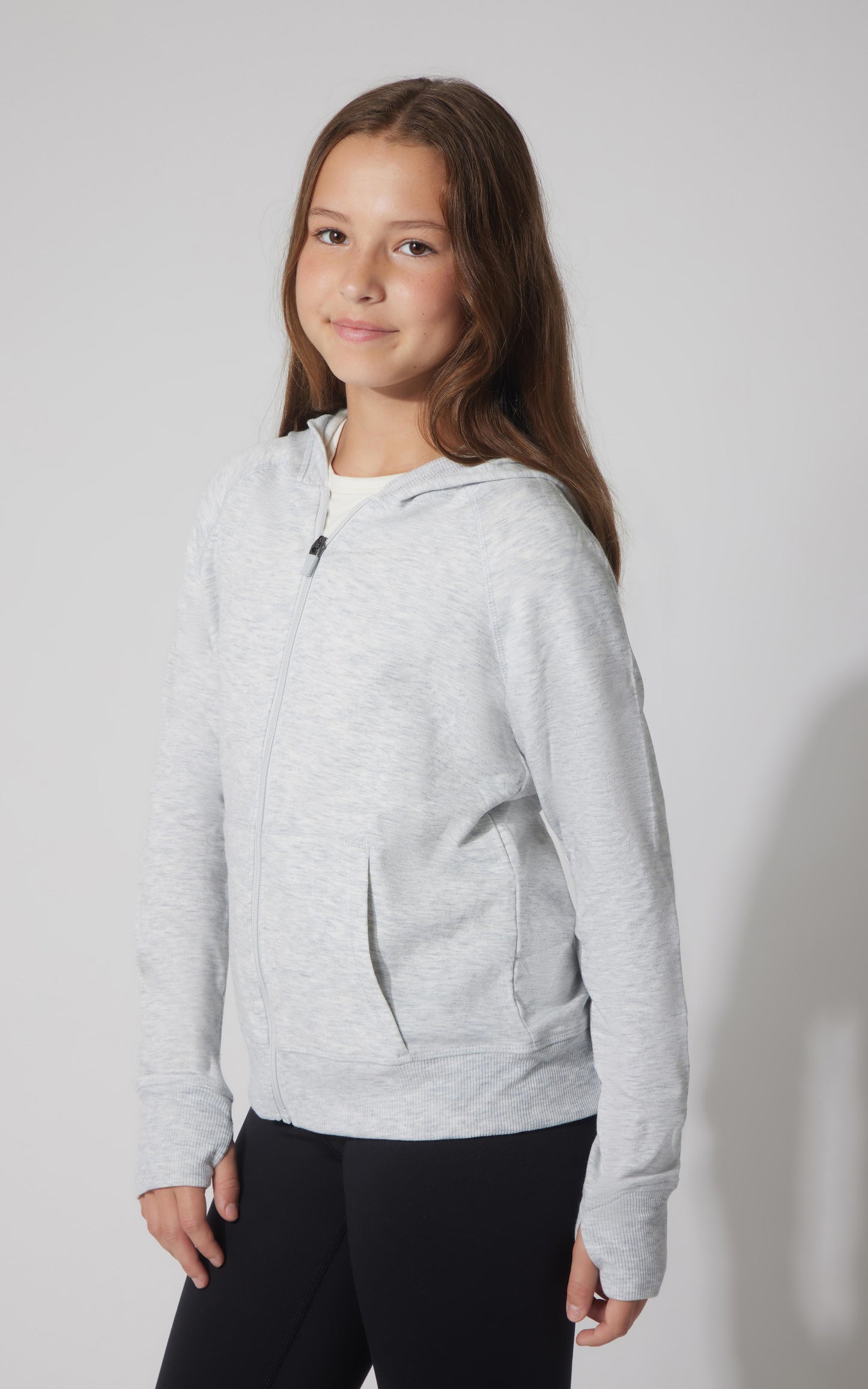 90 Degree by Reflex Girls Brushed Full Zip Hooded Jacket