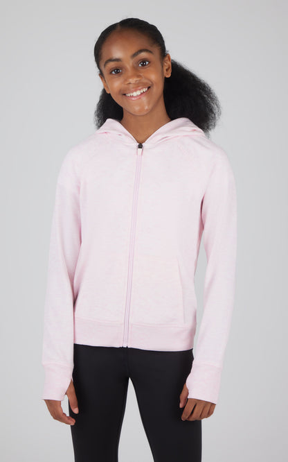 90 Degree by Reflex Girls Brushed Full Zip Hooded Jacket