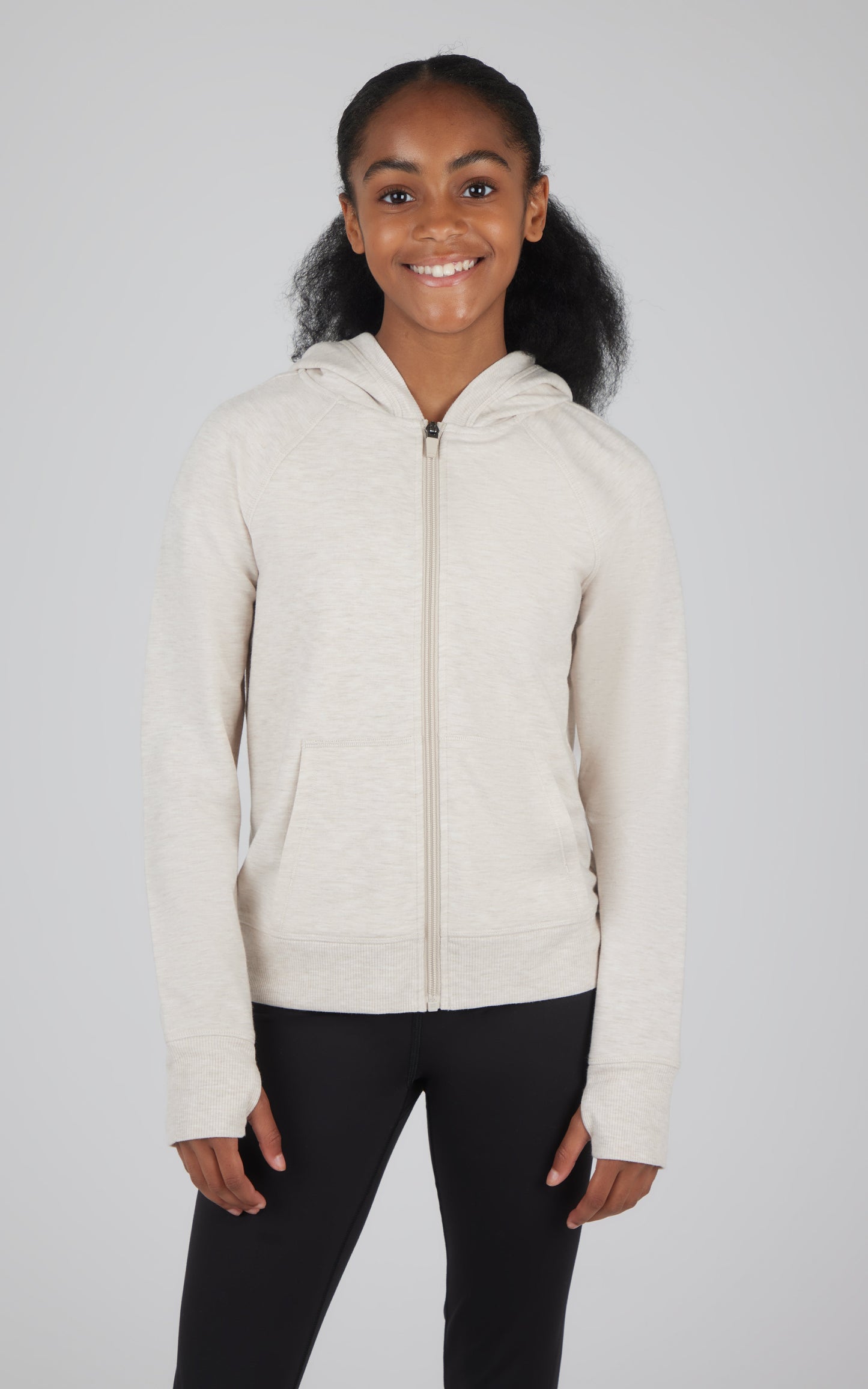 90 Degree by Reflex Girls Brushed Full Zip Hooded Jacket