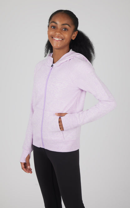 90 Degree by Reflex Girls Brushed Full Zip Hooded Jacket