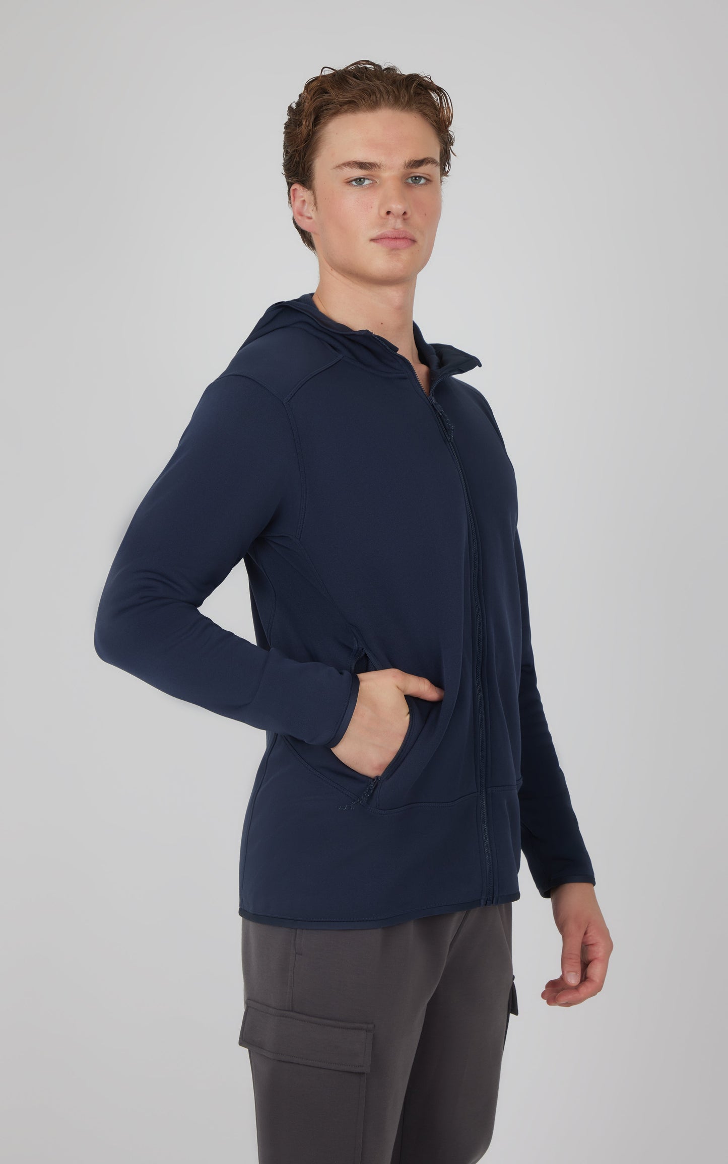 90 Degree by Reflex Men's Softlite Fleece Inside Hoodie Jacket