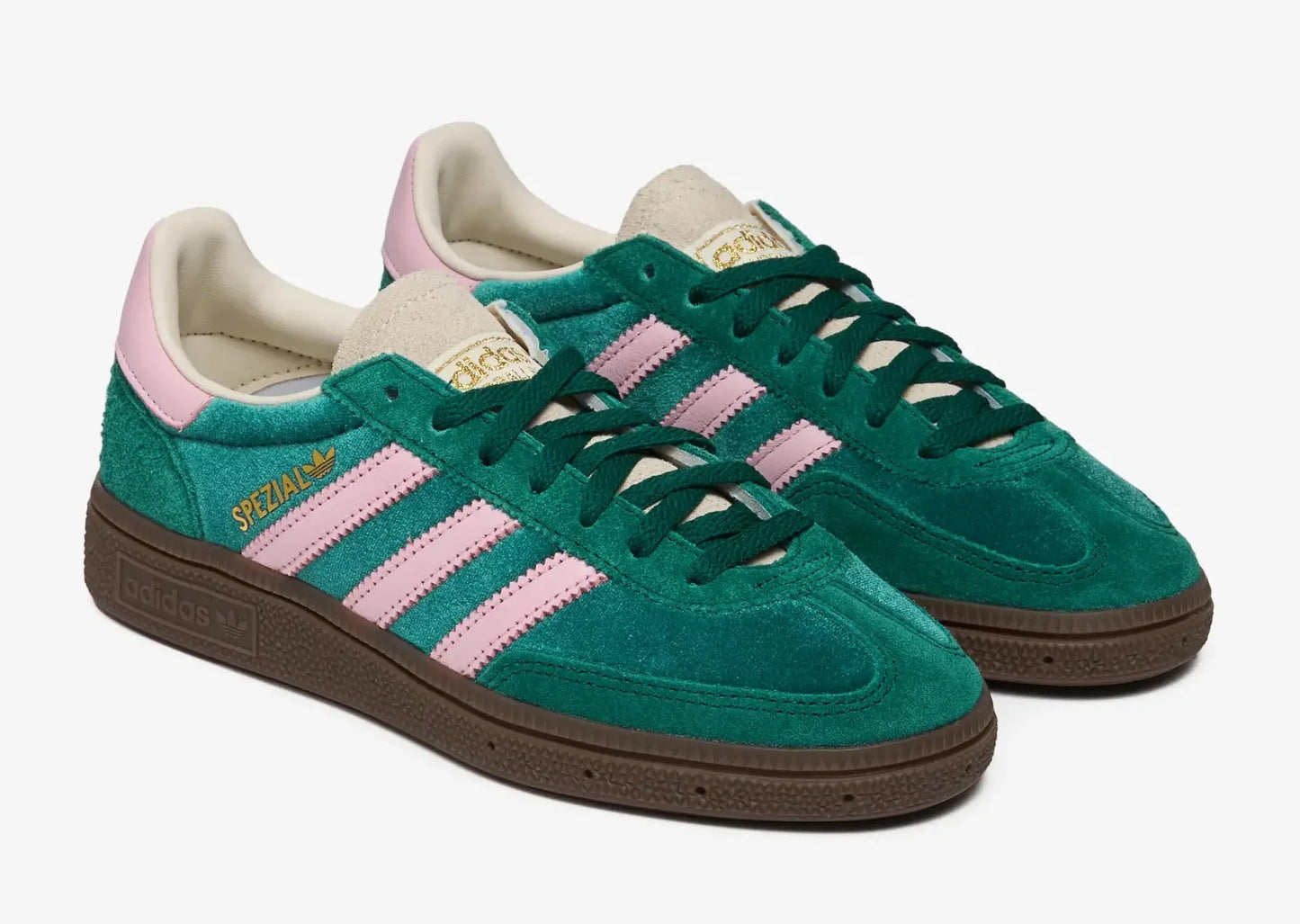 adidas Women's Handball Spezial 'Green Pink Velvet' Sneakers