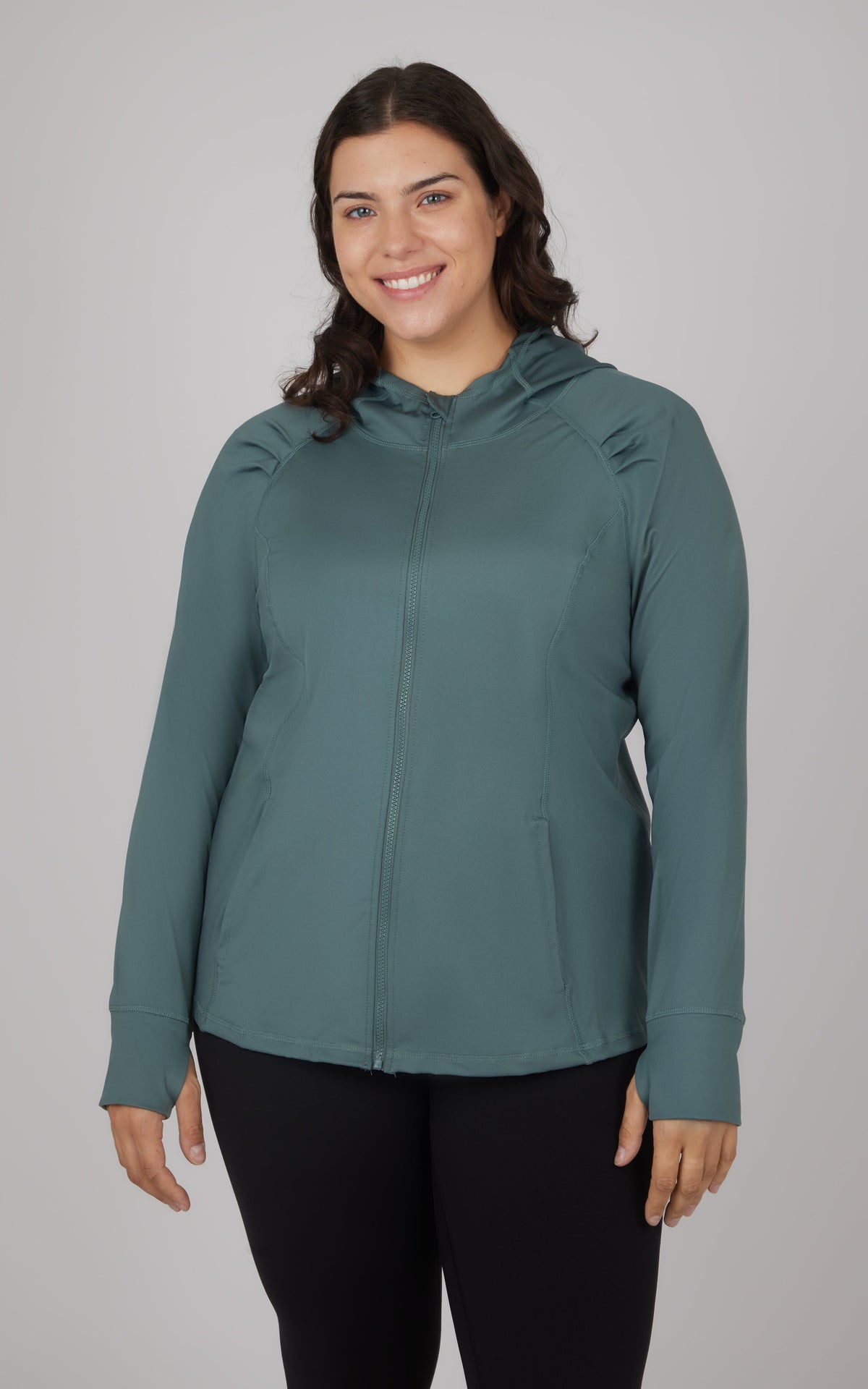 90 Degree by Reflex Plus Slim Fitted Full Zip Hooded Jacket