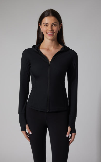 90 Degree by Reflex Felix Lux Ribbed Full Zip Hoodie Jacket