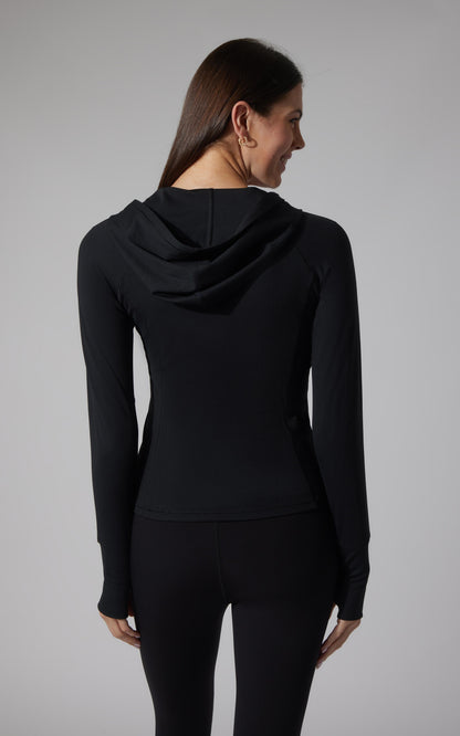 90 Degree by Reflex Felix Lux Ribbed Full Zip Hoodie Jacket