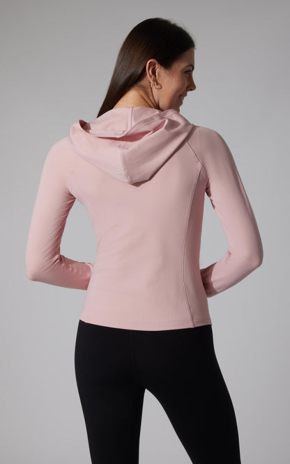 90 Degree by Reflex Felix Lux Ribbed Full Zip Hoodie Jacket