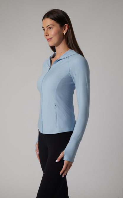 90 Degree by Reflex Felix Lux Ribbed Full Zip Hoodie Jacket