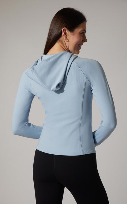 90 Degree by Reflex Felix Lux Ribbed Full Zip Hoodie Jacket