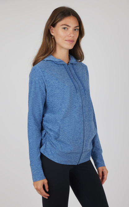 90 Degree by Reflex Maternity Heathered Lux Full Zip Jacket