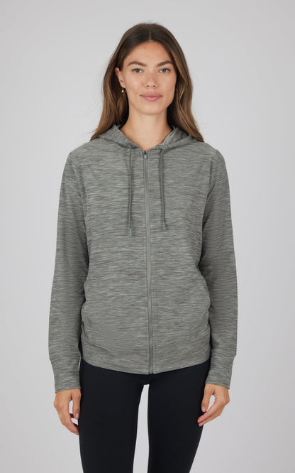 90 Degree by Reflex Maternity Heathered Lux Full Zip Jacket