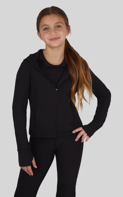 90 Degree by Reflex Girls Lux Full Zip Hooded Jacket