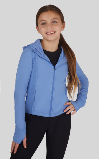 90 Degree by Reflex Girls Lux Full Zip Hooded Jacket