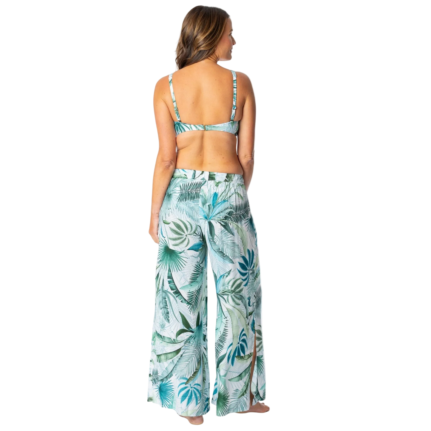 Jantzen Josephine Pull On Pant - Palm Toile White